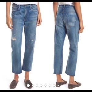 Vince denim boyfriend cropped jean